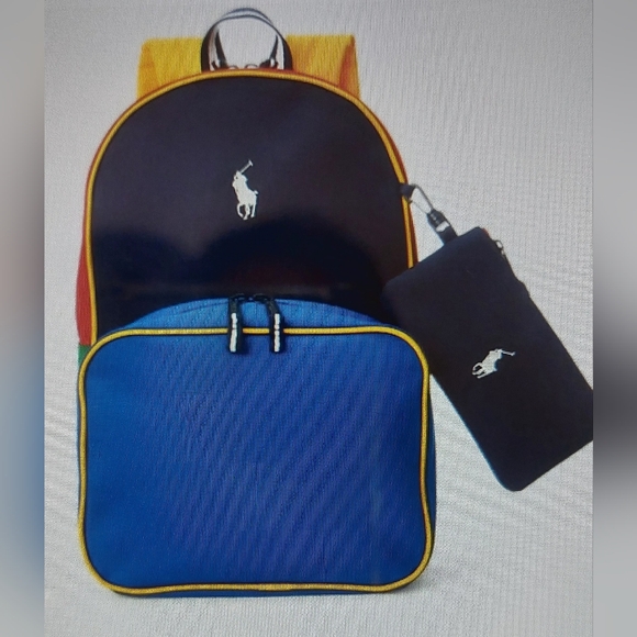 Polo by Ralph Lauren Black and Blue Kid's Backpack